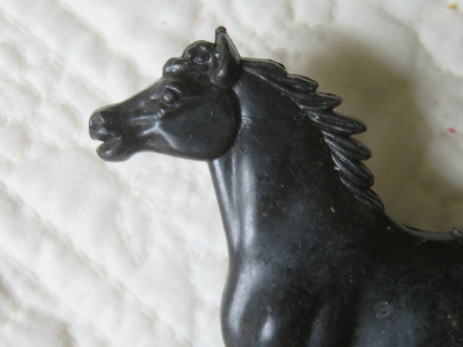 VINTAGE PLASTIC HORSE Black Prancing 3.5