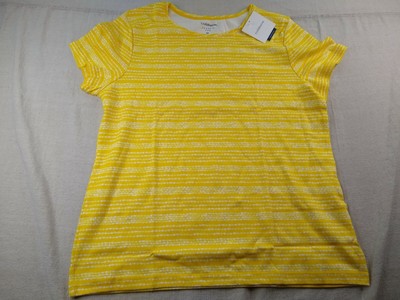 Croft & Barrow - Short Sleeve Crew Neck Classic T-Shirt - Women - XL - Yellow