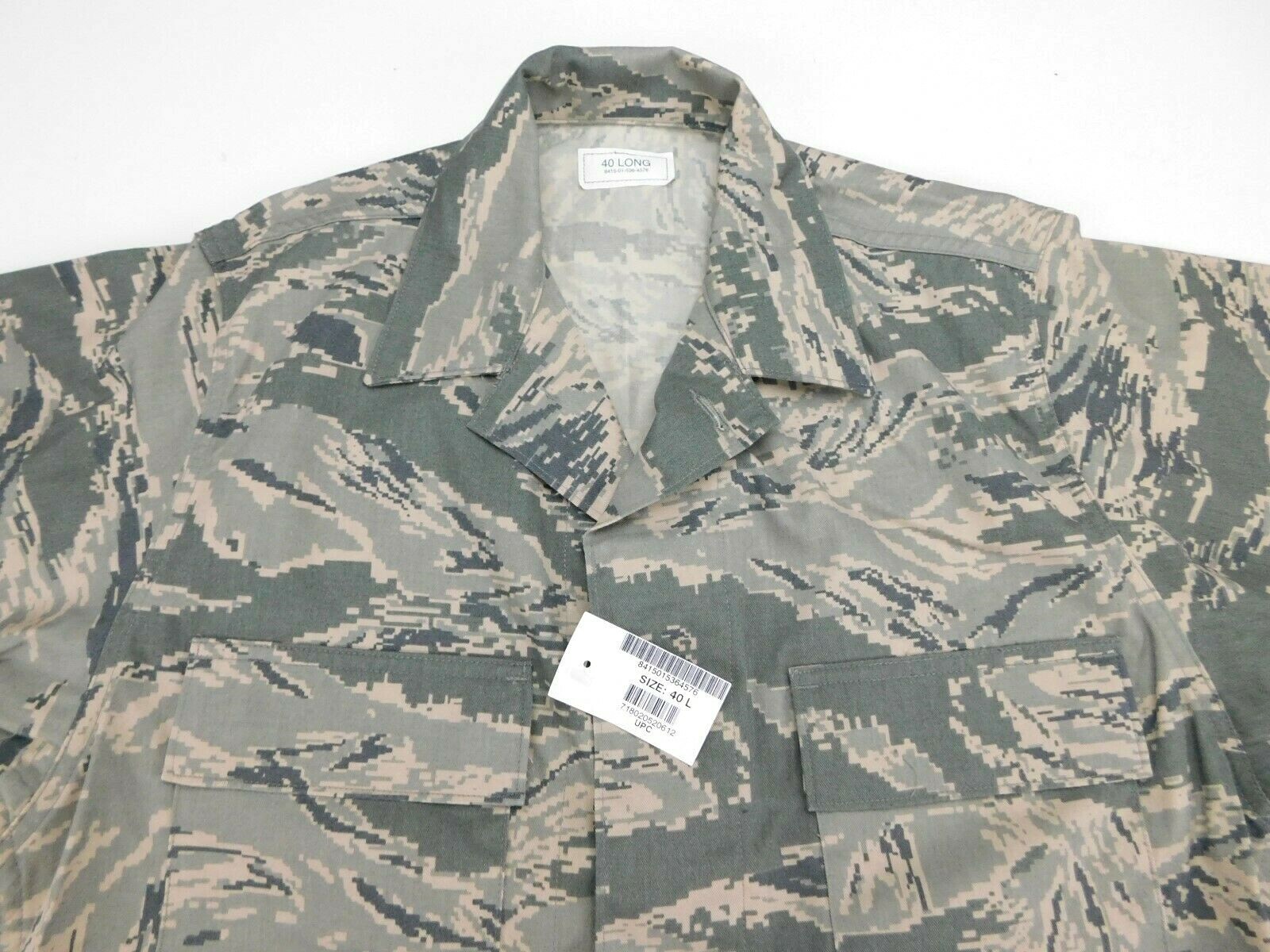 USAF US Military Air Force Combat Coat Utility ABU Camo Tiger Stripe 40 Long NWT