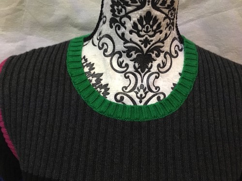 Tommy Hilfiger Youth Sweater Size Large Black & Gray W/Multicolored Stripes