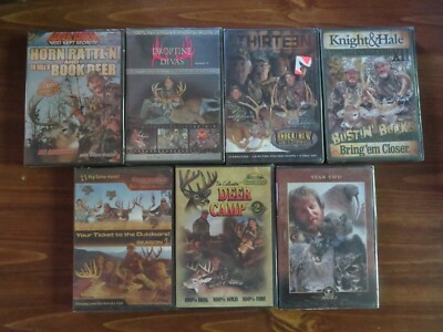7 NEW DEER HUNTING DVD LOT; ROGER RAGLIN, DROPTINE DIVAS, etc. Sports.