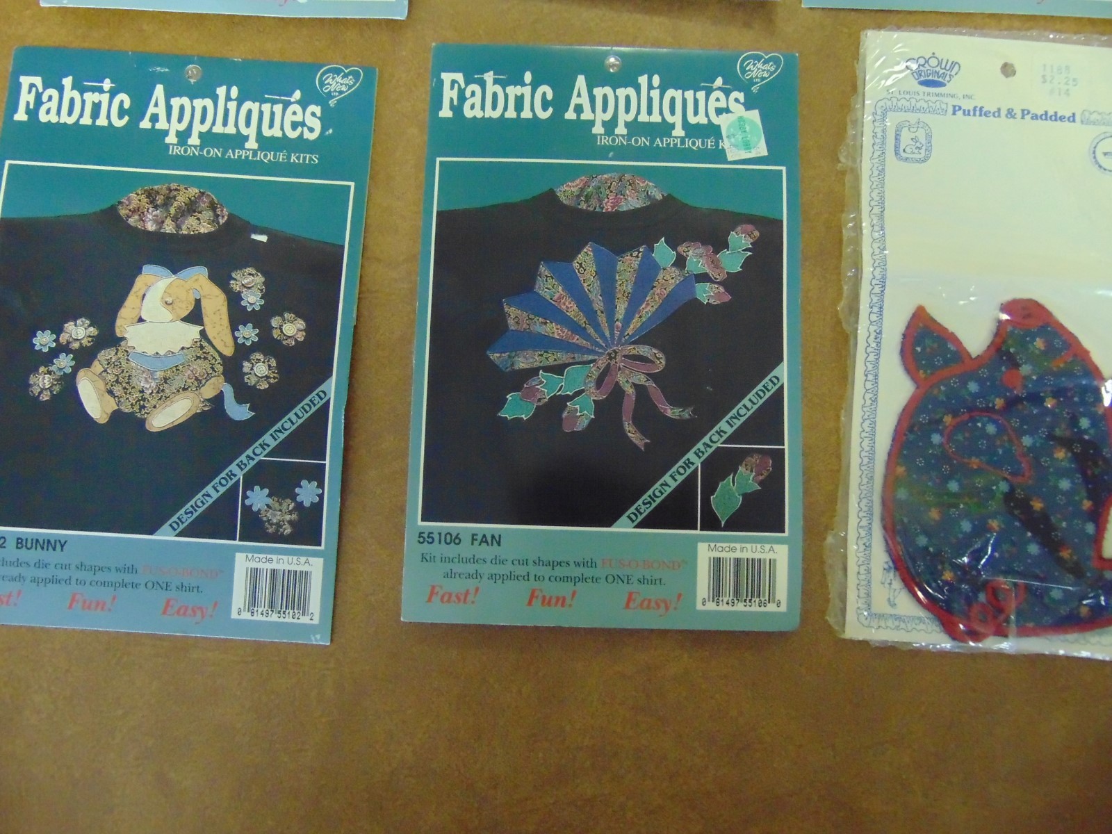 6 Pc Lot of 5 Iron-On Fabric Applique Kit 1 Puffed and Padded Crown Original Pig