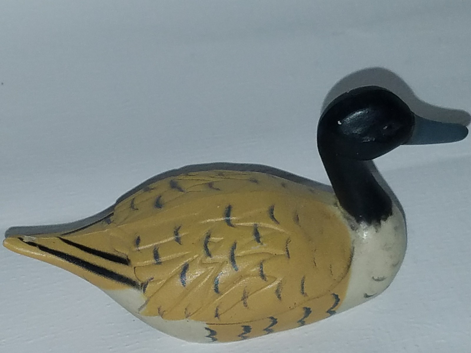 Vintage Wooden Duck Pencil Sharpener Small Hong Kong Black Head Yellow Feathers