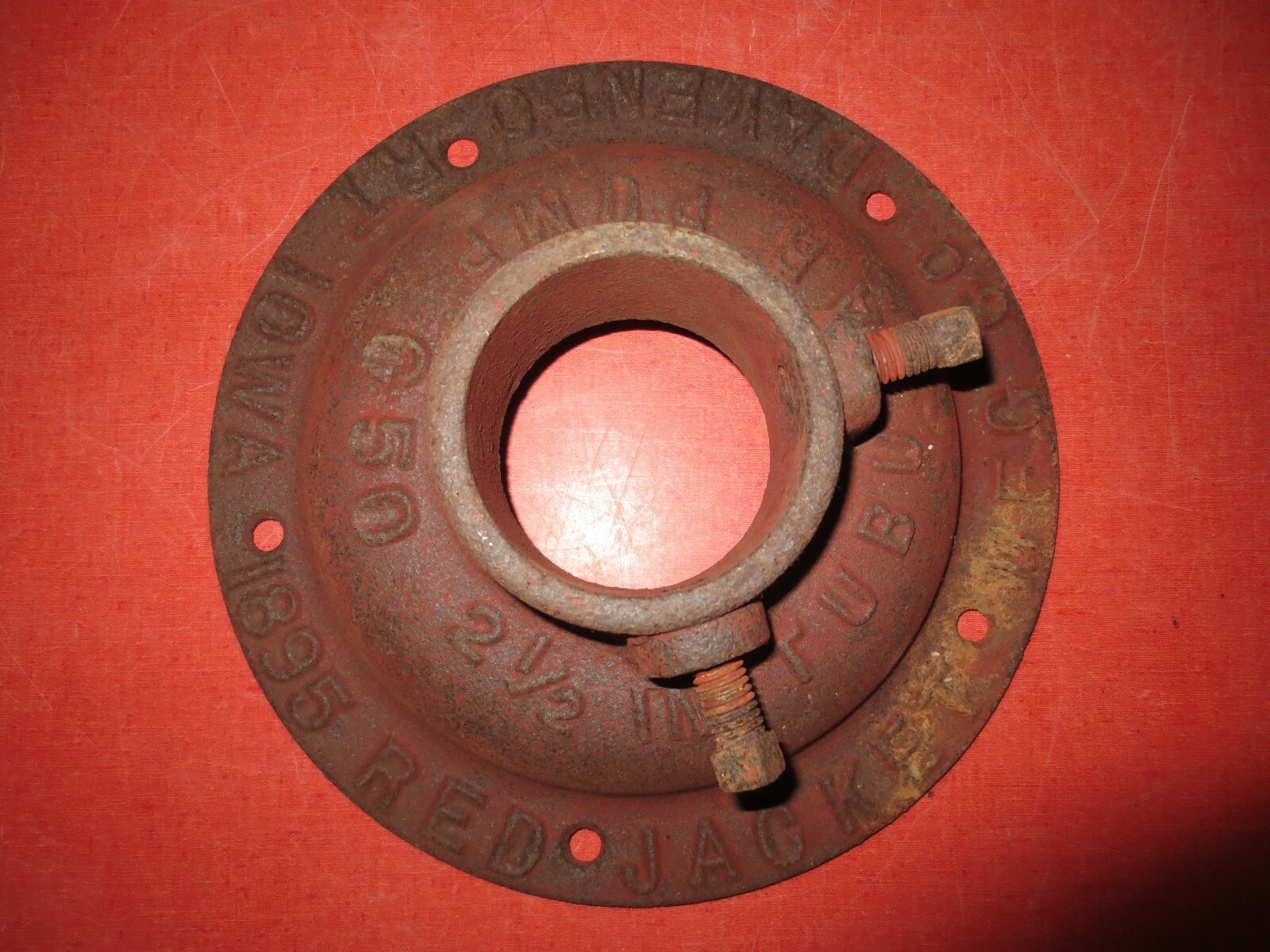 Antique Red Jacket Windmill Hand Pump Base RNOS Cast Iron Water Well Tubular Vtg