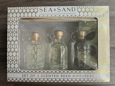 Sea + Sand California Set Of 3 Scented Reed Diffusers NEW