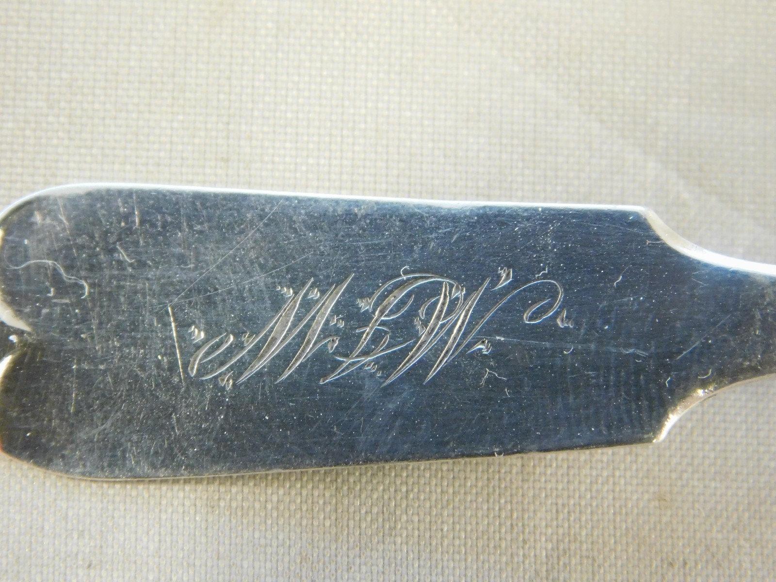 ANTIQUE B. GARDINER COIN SILVER MASTER SALT SPOON / SHOVEL PHILADELPHIA NEW YORK