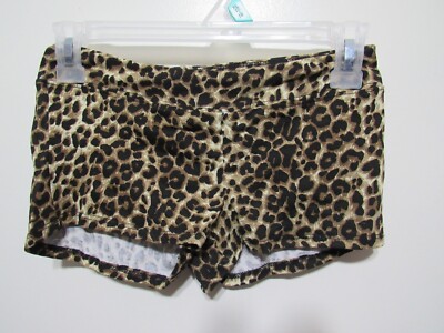 New One Blonde One Brunette Shorts Size L Juniors Brown Leopard Print  