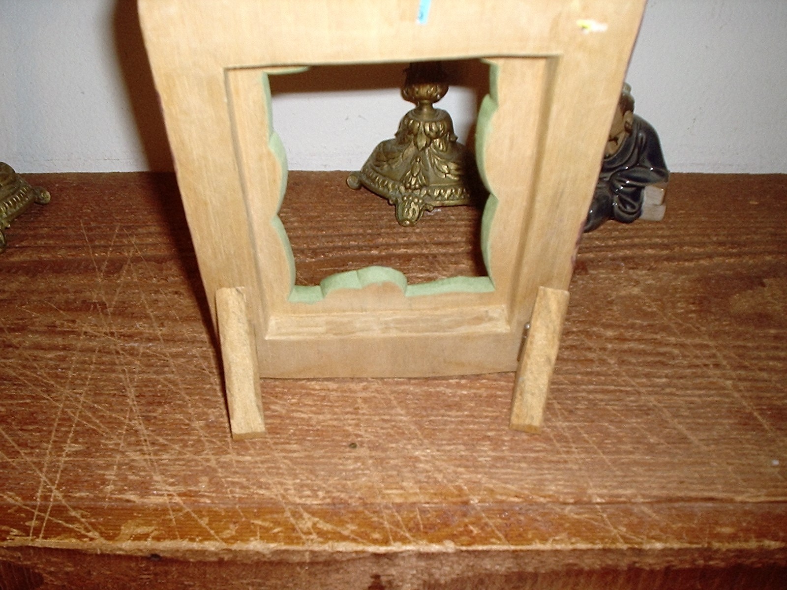 Small Indonesian Wooden Bird and Flower Picture Frame,no glass,8 by 5 3/4 inch