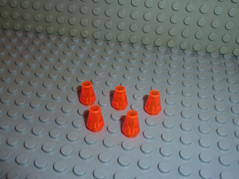 5 Trneonorange Cones Ref 4589 Lego Set 6776/6494/6973/6983/1353/9320/4895/6495
