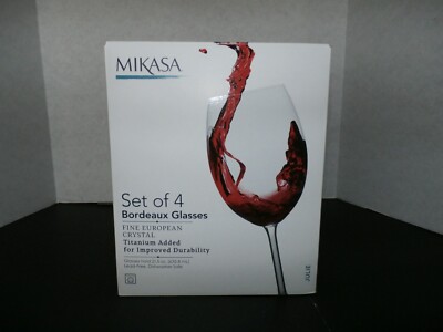 Mikasa Bordeaux Glasses in the Julie Pattern Set of Four (4) in Box