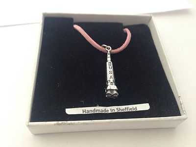 Rocket SPRO Pewter Emblem ON A PINK CORD Necklace Handmade 