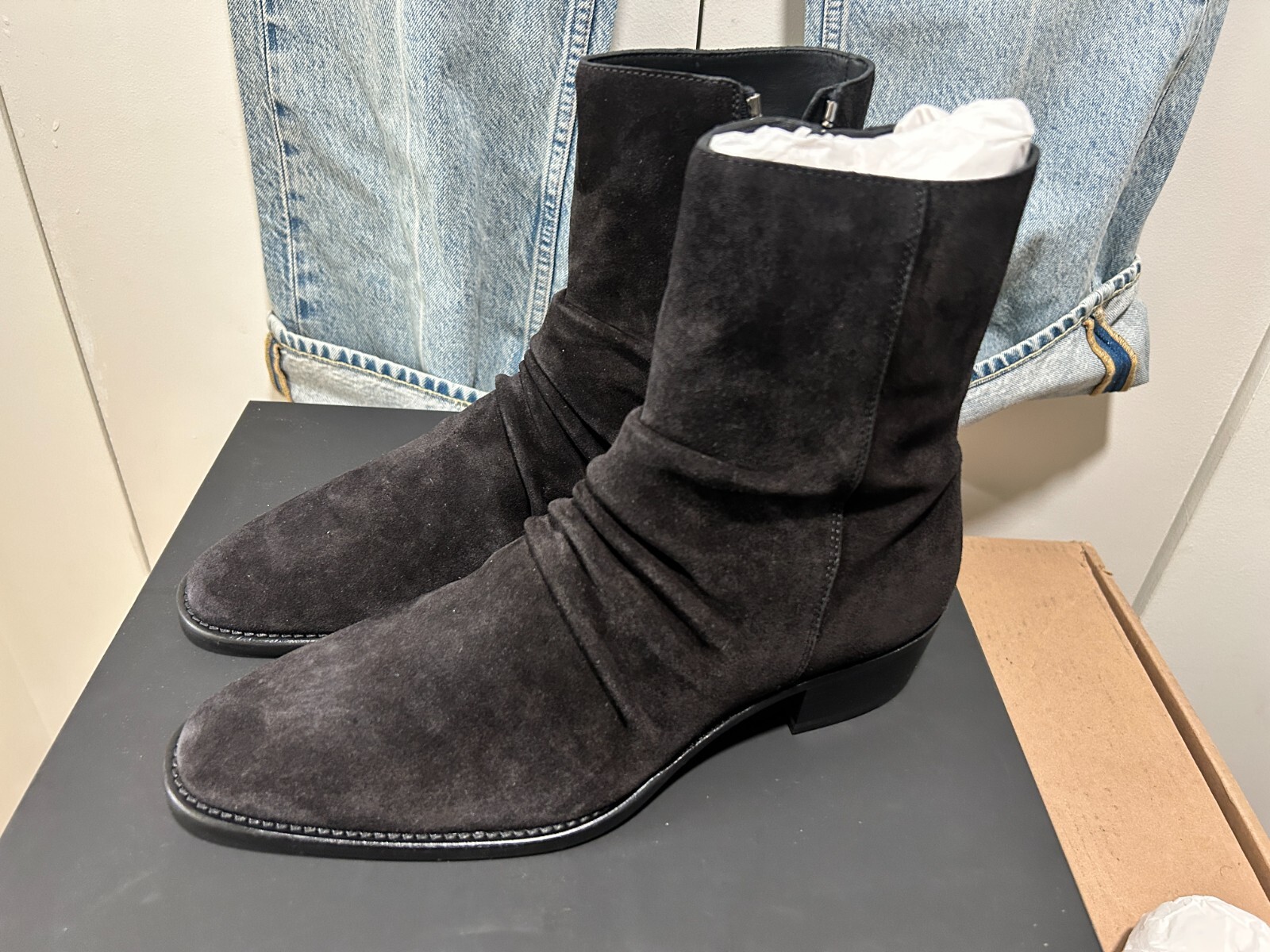 Amiri Skinny Stack boots Black Chelsea Zip | eBay UK