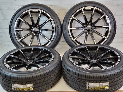 22'' inch Wheels with Tires Fit Mercedes G E S Class Brabus Machined Black 5x112