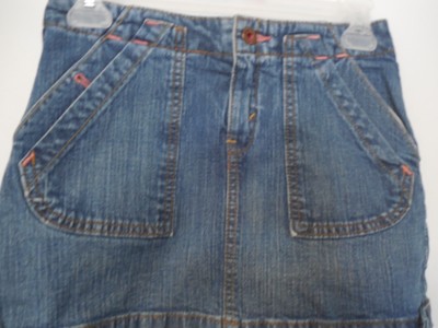 Girls size 10-12 blue denim skort skirt shorts underneath Levi Strauss brand