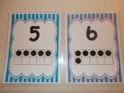 21 Numbers 1-20 Laminated Counting with Ten Frame Posters. Classroom Posters.