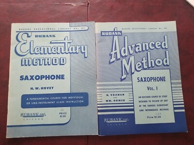 Vintage Rubank 1934 Elementary Method & 1940 Advanced Method For Saxophone 