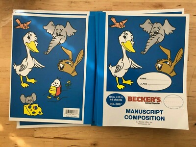 BECKER'S School Supplies K-1 Manuscript Composition Book Sewn Pack of 12