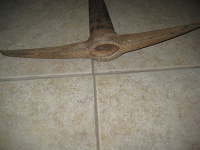 Antique Vintage Pick Axe Head With Handle Forged Tool 22 1/2