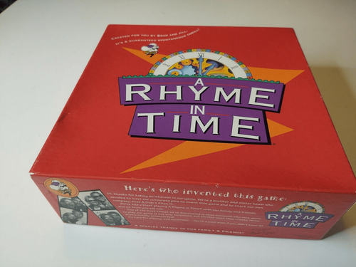 Vintage A Rhyme in Time Board Game 1993 LenArt  Party Fun Complete