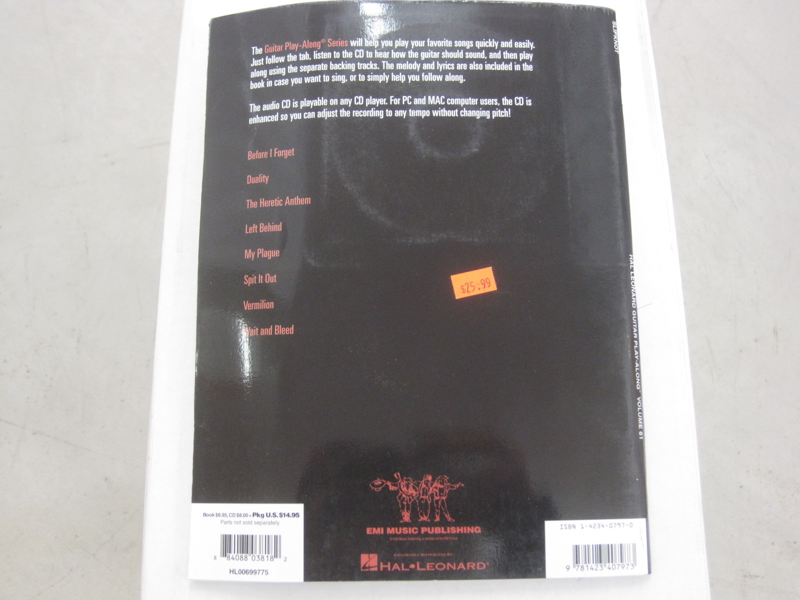 Slipknot Guitar Play Along Vol. 61 CD Sheet Music Song Book Guitar Tab Tablature