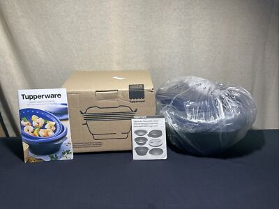 Tupperware Smart Multi-Cooker Microwave Steamer Cooker Cobalt Blue New Open Box