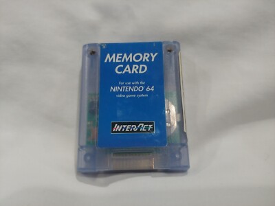CLEAR BLUE INTERACT MEMORY CARD FOR NINTENDO 64 N64 TESTED