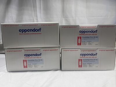 4 Boxes Eppendorf Combitips 2- 50ml, 2- 25ml. NEW, SEALED BAGS
