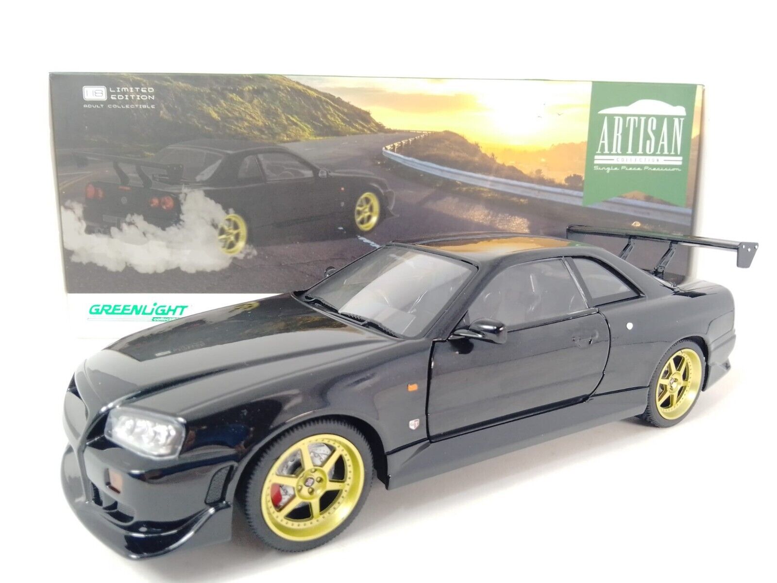 Greenlight Artisan Nissan Skyline GT-R R34 Black 1999 1/18 Greenlight Artisan Nissan Skyline GT-R R34 Black 1999 1/18