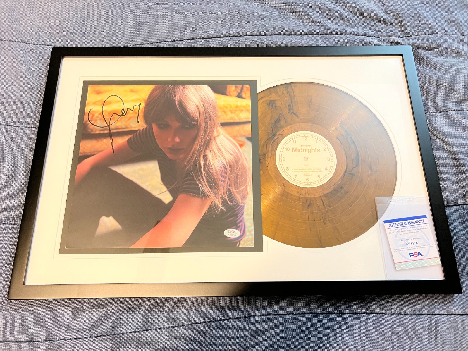 Taylor Swift Signed Midnights Mahogany Vinyl Album w/ HEART