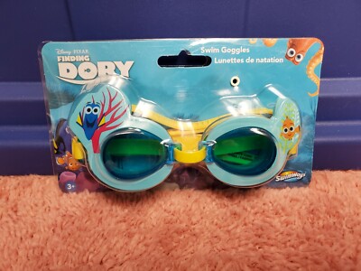 Disney Pixar Finding Dory Swim Goggles Kids 3+ Blue/Yellow By Swimways NEW