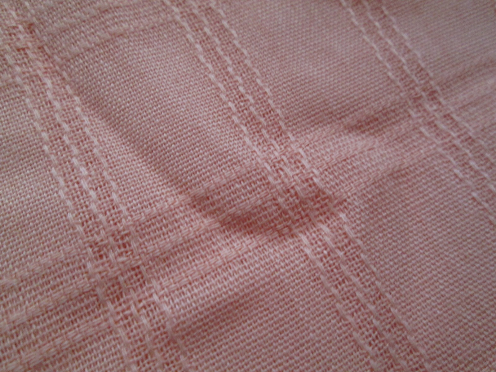 Vintage Cloth TableCloth  Woven Squares Peach Color  60