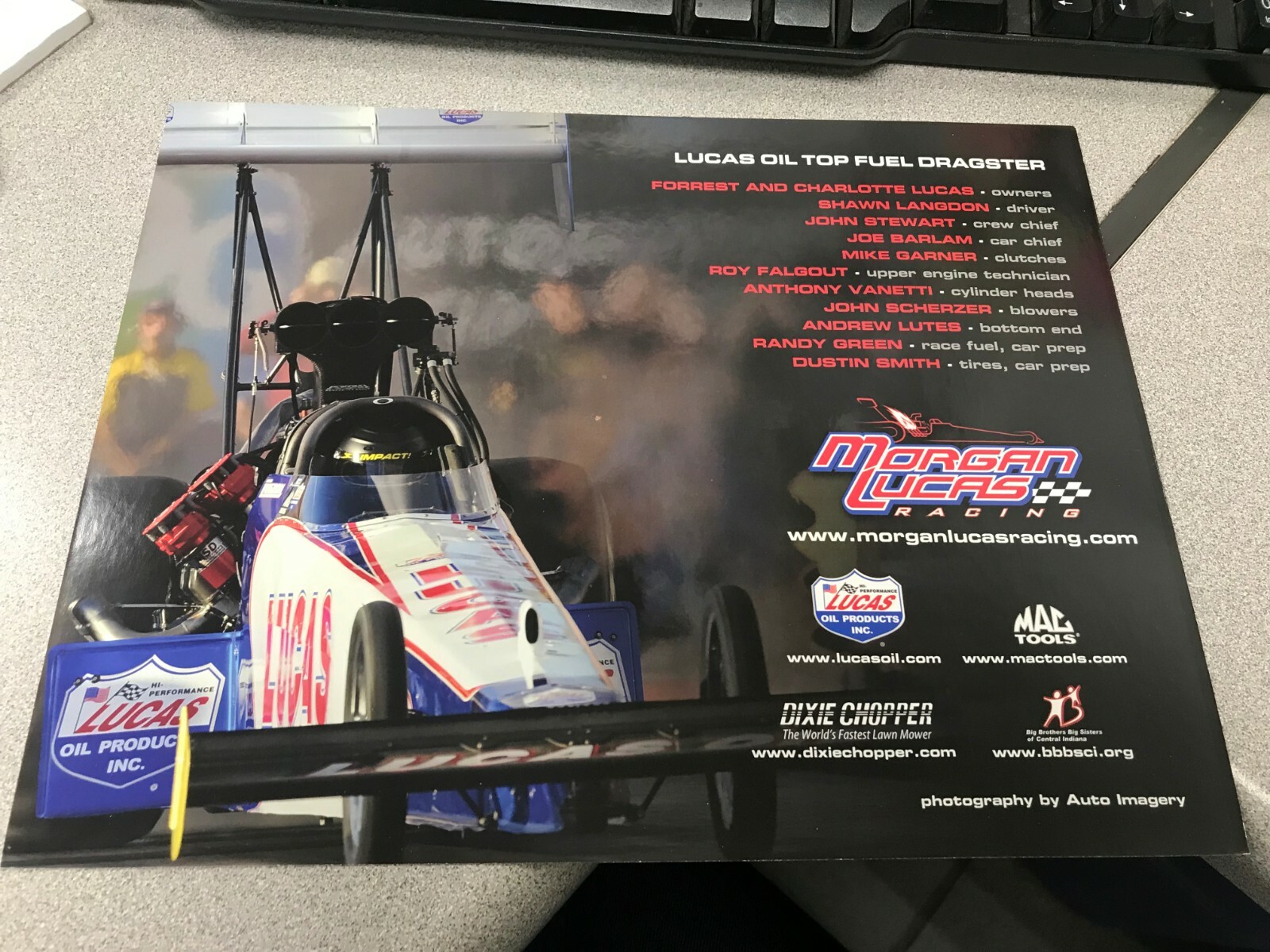 Shawn Langdon NHRA Handout Card Vintage 2000's Morgan Lucas Racing Dixie Chopper
