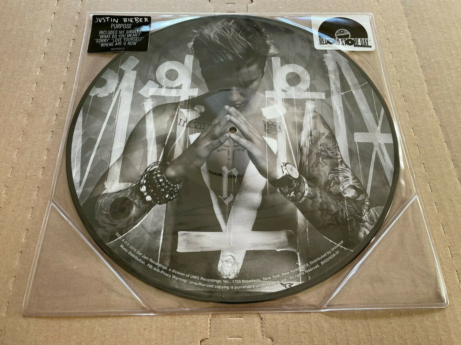 NEW SUPER RARE Justin Bieber - Purpose PICTURE DISC Vinyl LP NEW SUPER RARE Justin Bieber - Purpose PICTURE DISC Vinyl LP