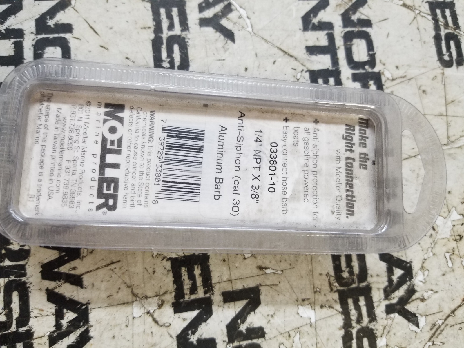Moeller Anti-Siphon Valve Aluminum Barb Part Number - 033801-10 - Picture 2 of 3