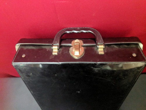 Vintage 1961 BARBIE Doll Case by Mattel, Inc for Ponytal Black Vinyl 12x10x2.5