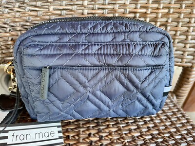 Fran Mae NEW The Stowaway Marina Nylon Quilted Wristlet Pouch Travel Bag $75