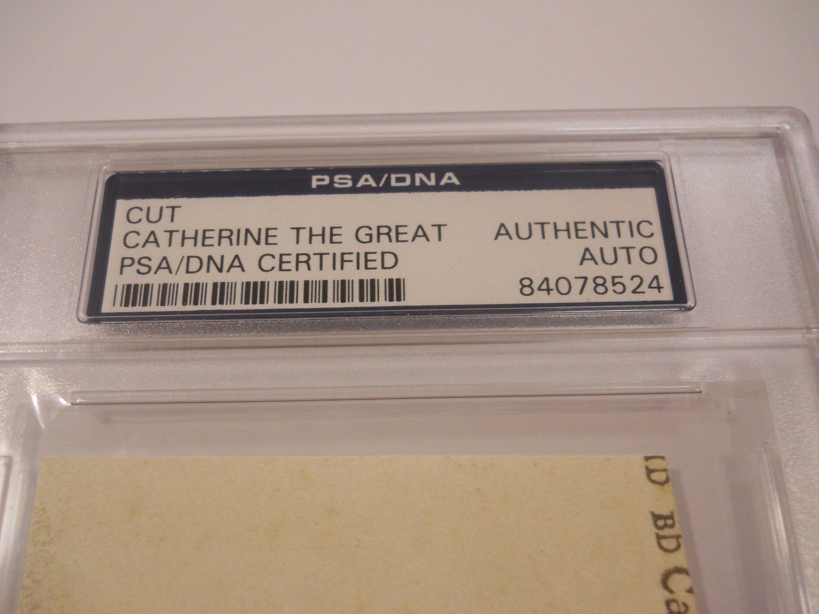 CATHERINE THE GREAT SIGNED CUT SIGNATURE 1768 PSA/DNA AUTO EMPRESS OF RUSSIA