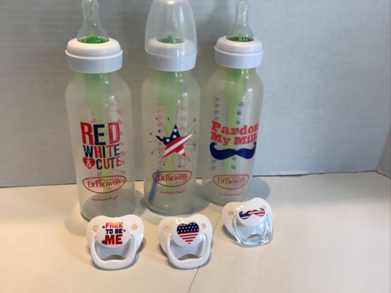 DrBrown’s 3 Preowned Patriotic Bottles & Pacifiers