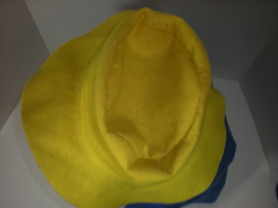 Vtg Paddington BEAR Yellow Hat and Blue Felt Hoodie Coat Huge 26