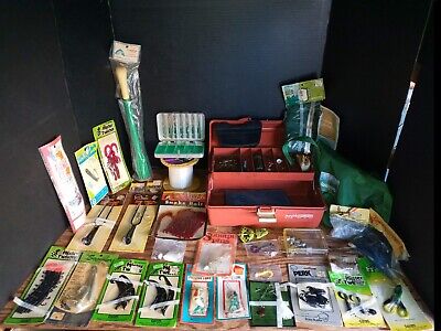 Vintage 80's Mostly Nos Fishing Gear Lot OldPal PF 1040 with Lures Etc.