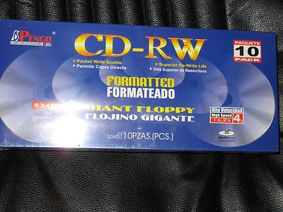 Pengo CD-RW High Speed 4X-10X #73410 10 Disk Pack Disks