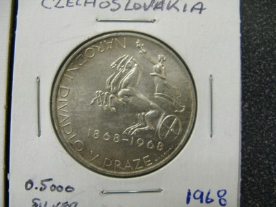 5 x Czechosolvakia Silver Coins - Nice condition