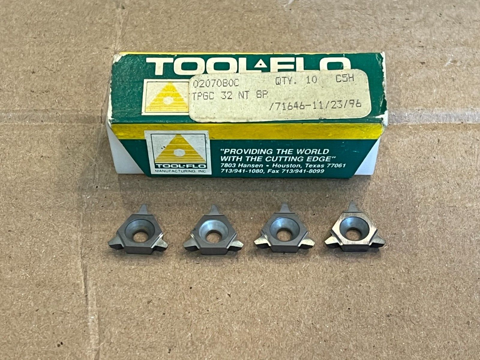 TOOL-FLO Carbide Inserts - TPGC 32 NT 8P C5H - Qty. 4 - NEW!!!