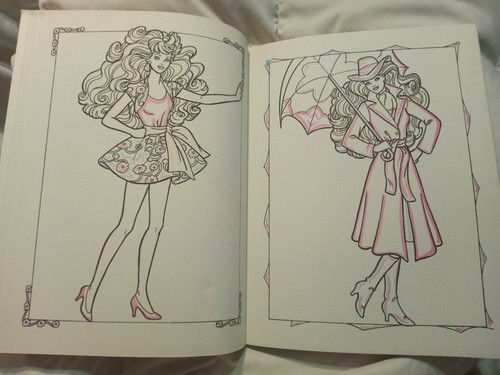 Vintage 1990 Barbie Giant Paint With Water Coloring Book by Golden New Unused