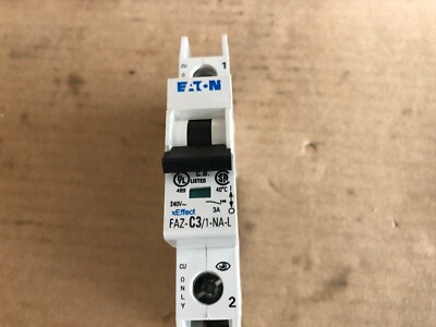 Eaton, Circuit Breaker, FAZ-C3/1-NA-L, **Qty 2 Breakers