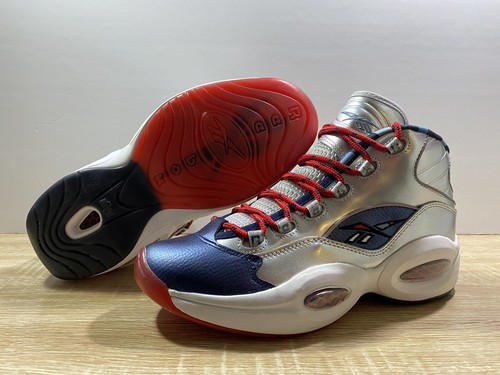 シューズ(男性用) Reebok IVERSON X HARDEN QUESTION MID Mens Reebok Question Mid FZ1366 Iverson x Harden Silver Blue
