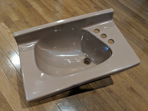 NEW OLD STOCK 1960's Vintage Eljer Brown Porcelain Bathroom Sink 22