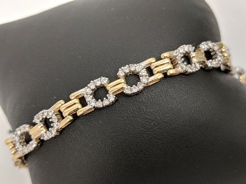 14K YELLOW GOLD DIAMOND HORSESHOE BRACELET