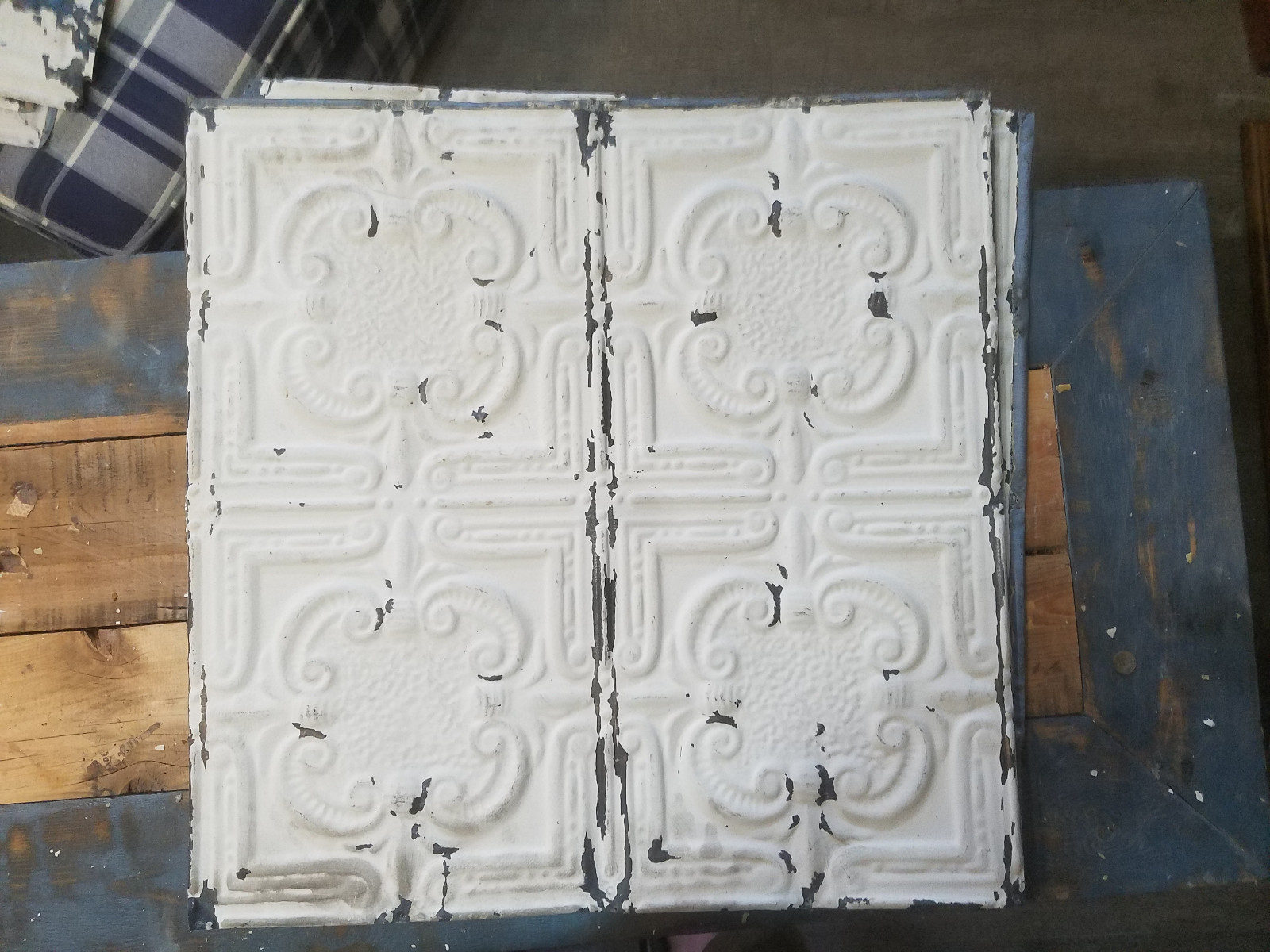Four (4) Vintage Ceiling Tins 24x24in Free Shipping!!!