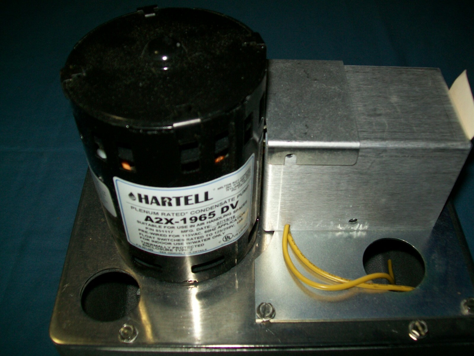 NEW Hartell 115/230V 1/10 Hp Plenum Plus Condensate Pump A2-X-1965DV UNused